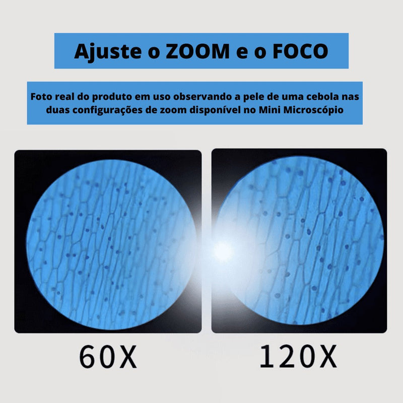 Mini Microscópio Portátil MUNDO CIÊNCIA