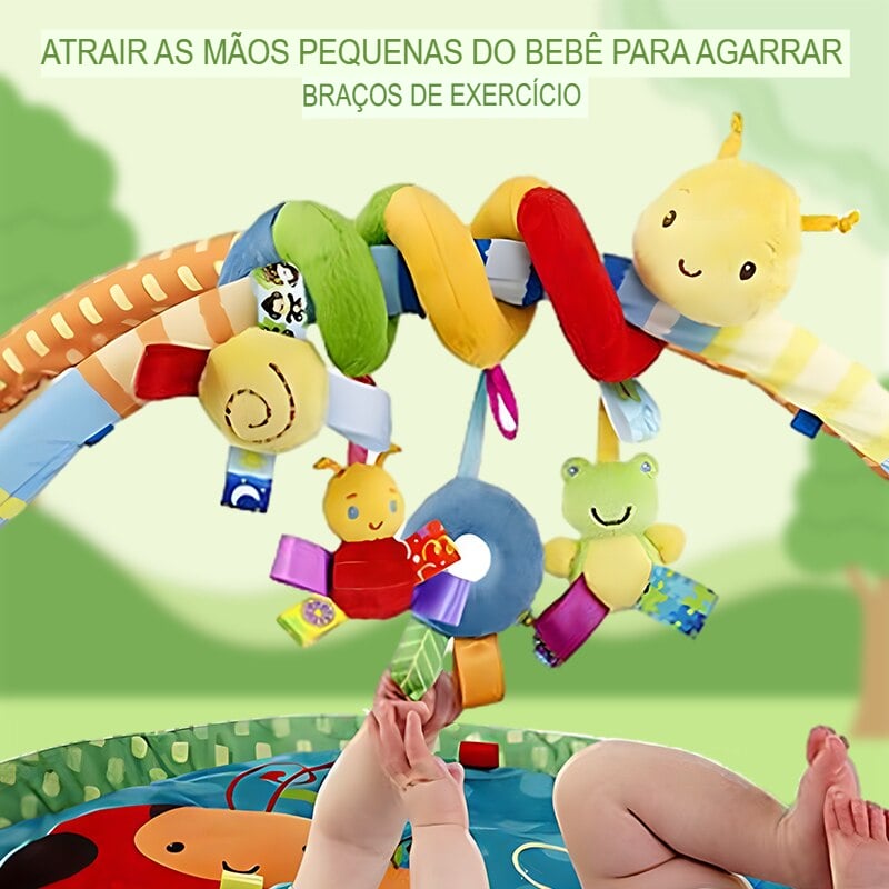 Chocalho Centopeia Espiral Móbile Para Berço Carrinho E Bebê Conforto