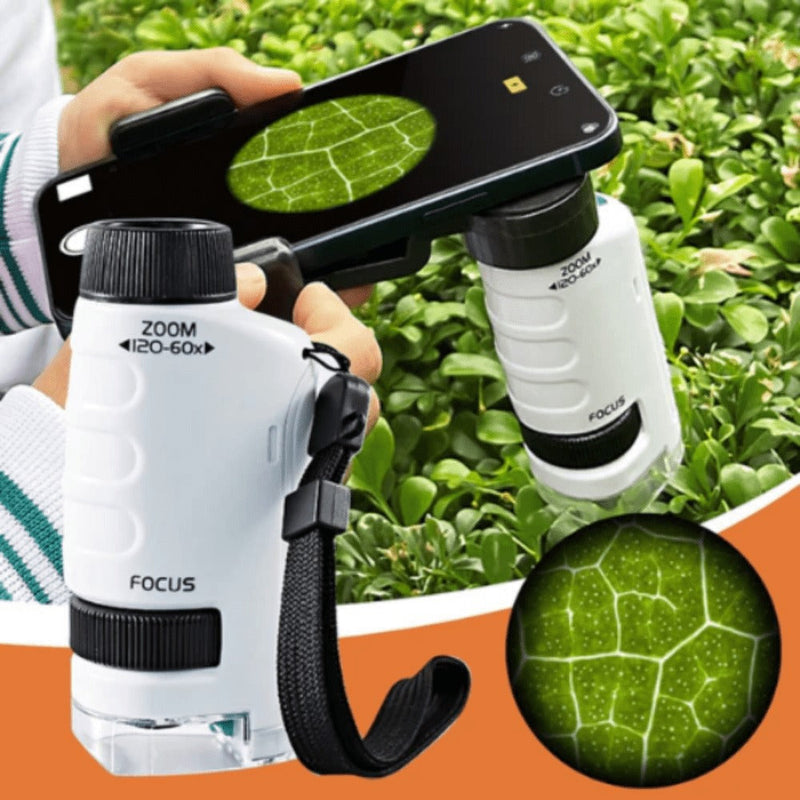 Mini Microscópio Portátil MUNDO CIÊNCIA