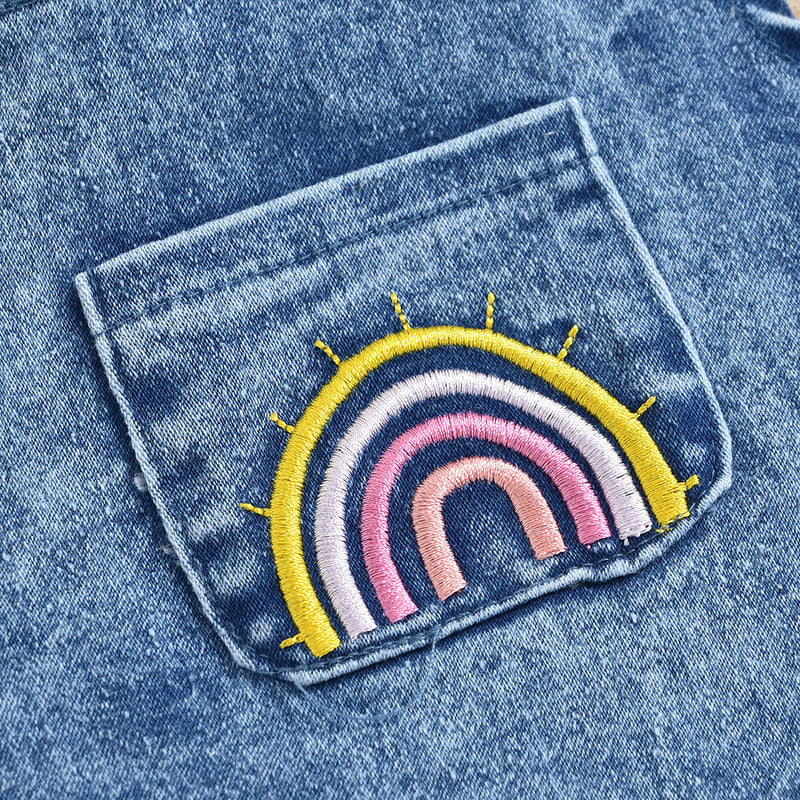 Jardineira Jeans Arco Iris